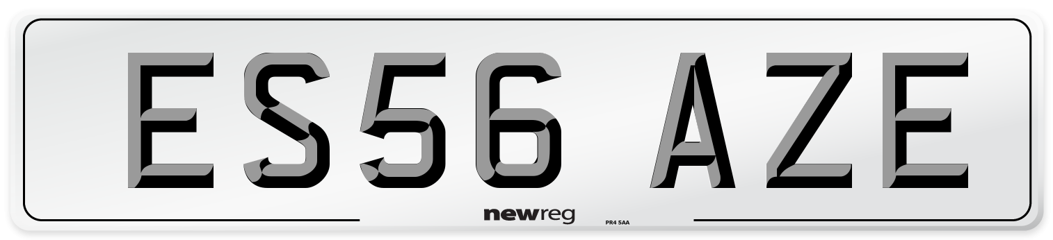 ES56 AZE Number Plate from New Reg